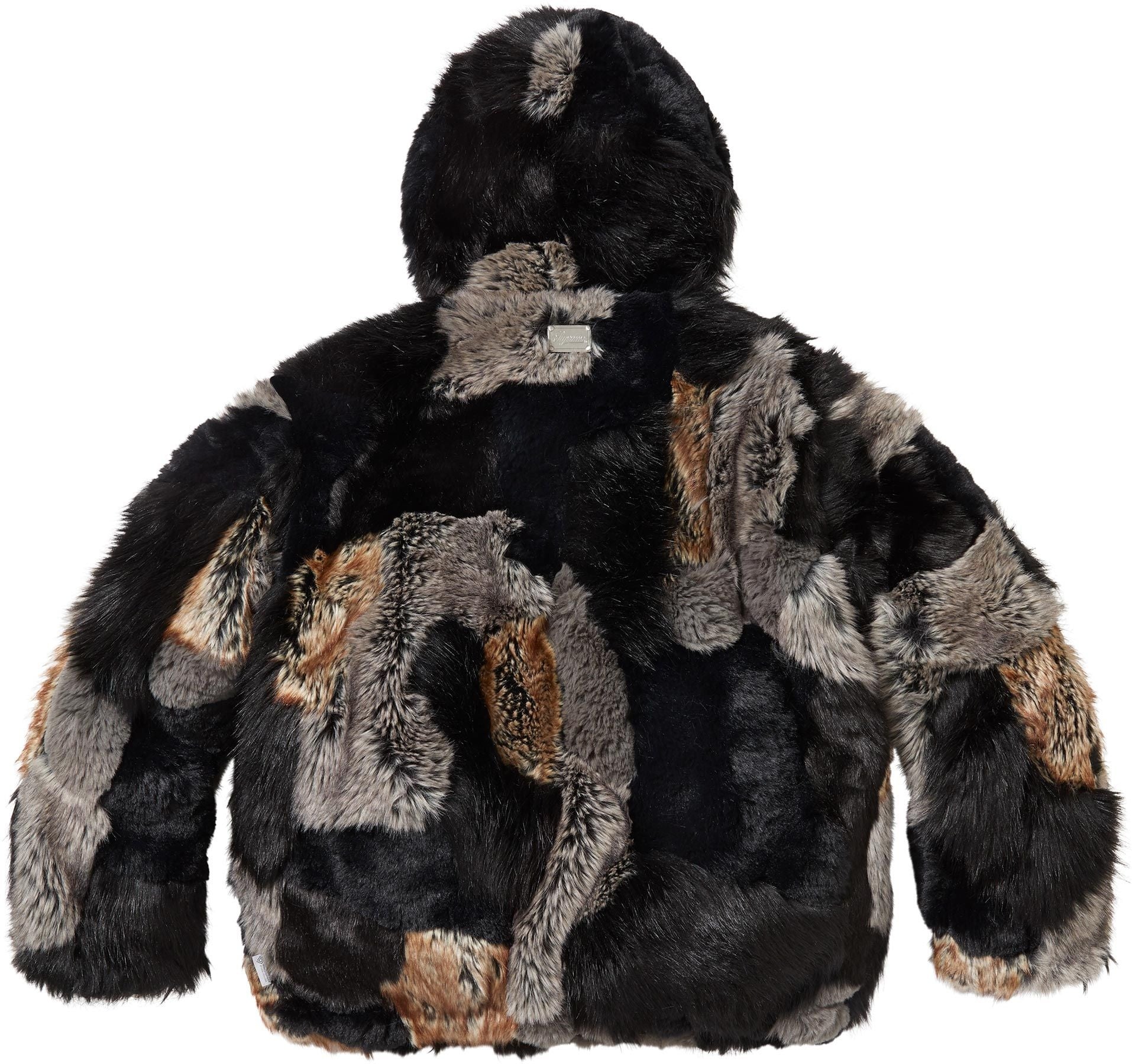 Patchwork WINDSTOPPER® Hooded Faux Fur Jacket view 2